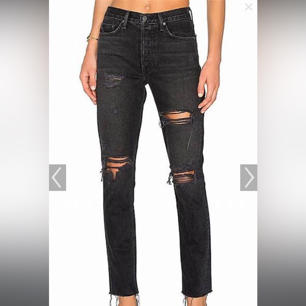 High rise no stretch button fly  jean